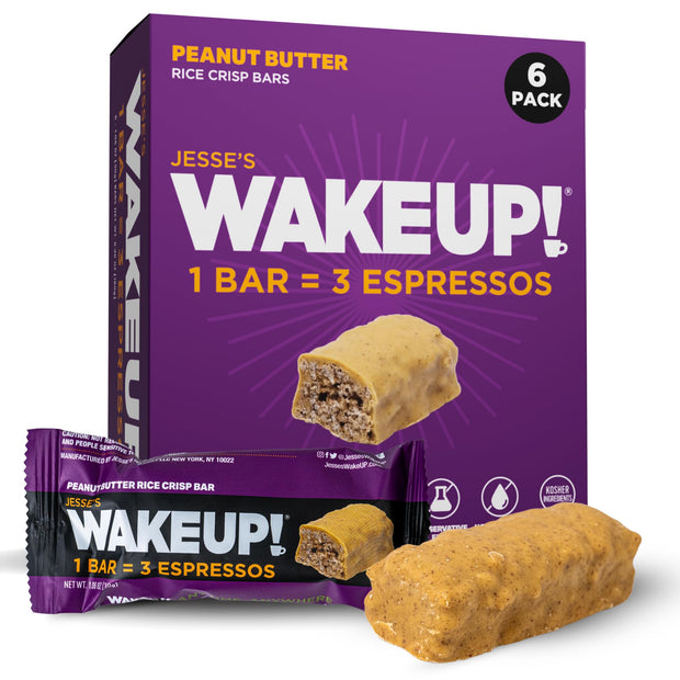 WAKE UP!™ Chocolate Caffeinated Protein Bars – 350 mg Clean Caffeine (1 Bar = 3 Espressos) • Vegan, Gluten-Free, Kosher • Plant-Based Energy + Protein • On-the-Go Focus & Endurance