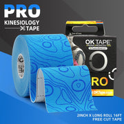 OK TAPE PRO Kinesiology Tape Uncut Roll, Elastic Physical Therapy Athletic Tape for Pain Relief, Muscle Support, Kinetic Tape, Water Resistant, 2in X 16.4ft -Black Gray 2 Rolls
