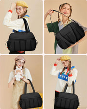 Travel Duffle Gym Bag for Women: Carry on Weekender Bags with Toiletry Bag Duffel Tote Bag with Wet Pocket Water Resistant Overnight Bag for Womens Hospital Work Sports Yoga Bags Black