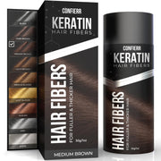 Keratin Hair Fibers for Men & Women - Fill In Fine or Thinning Hair, Instantly Thicker, Fuller Looking Hair (Black, 15g)