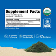 Nutricost Organic Spirulina Powder 2 LB - Pure, Certified Organic Spirulina