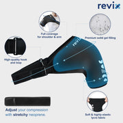 REVIX Shoulder Ice Pack Wrap for Rotator Cuff and Arm, Reusable Gel Cold Wrap with Compression for Targeted Area, Soothing Discomfort & Fatigue, Easy to Put On & Take Off, Flexible Fit for Men & Women