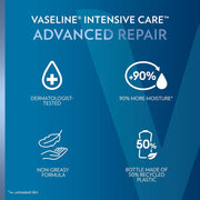 Vaseline Intensive Care Unscented Advanced Repair Body Lotion - Ultra-Hydrating with Lipids for Extremely Dry Skin, 20.3 oz, Pack of 3