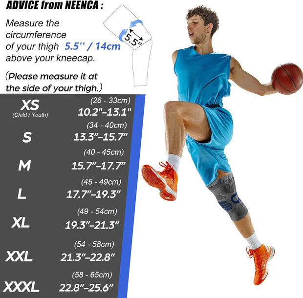 NEENCA Professional Knee Brace for Pain Relief, Medical Knee Support with Patella Pad & Side Stabilizers, Compression Knee Sleeve for Meniscus Tear, ACL, Joint Pain, Runner, Workout - FSA/HSA Eligible