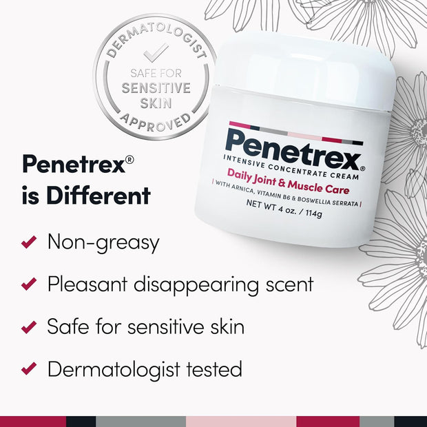 Penetrex Joint & Muscle Therapy - Soothing Muscle Rub for Back, Neck, Hands, Feet - Premium Whole Body Rub with Arnica, Vitamin B6 MSM & Boswellia - Non-Greasy 2oz Cream