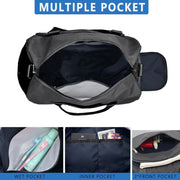 woogwin Small Gym Bag for Men & Women with Shoes & Wet Compartment Waterproof Duffle Bag for Travel Sports Workout Overnight Weekender(17.7'',Black)