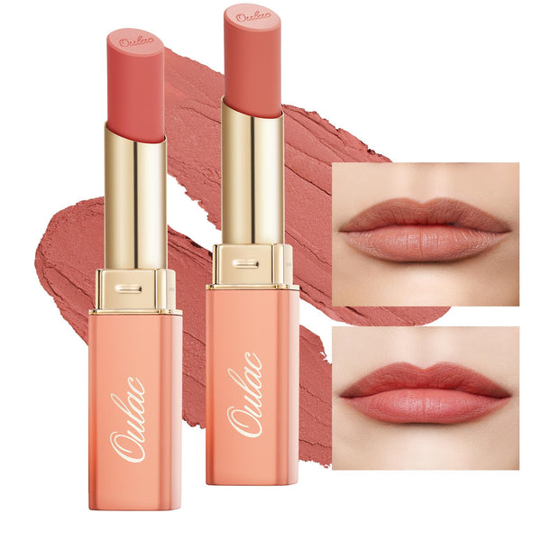 Oulac Beige Lipsticks for Women, Pale Nude Matte Lip Base, Full Coverage Lip Color, Satin Matte Finish, Cream Texture, Hydrating, Infused with Hyaluronic Acid, Vegan & Clean Beauty 4g SG01 Bare