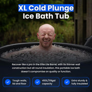The Cold Pod Insulated Cold Plunge Tub Bundle - 85Gal Ice Bath Round Tubs with Energy Saving Multi-Layer Cover - Chiller Compatible&Silver Reflective