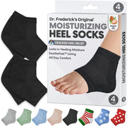 Dr. Frederick's Original Moisturizing Heel Socks for Cracked Heel Treatment - 2 Pairs - Stop Cracked Heels in Their Tracks