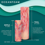 Oceanfoam Tidal Roller - Natural - Muscle Massage Foam Roller for Back Pain & Stretching - Firm and Ergonomic Wide Wave Textured - Yoga, Athletics, & Wellness - Full Size, 20" x 5"