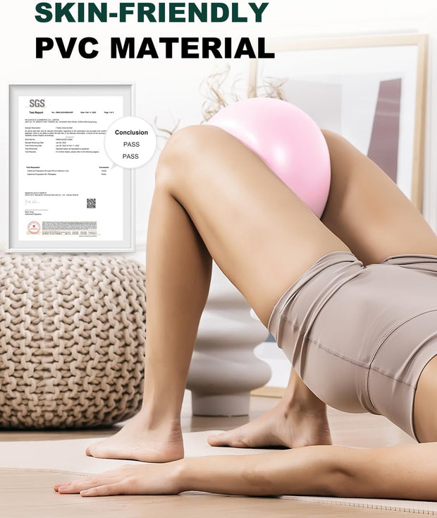 Trideer Pilates Ball 9 Inch, Small Exercise Ball with Exercise Guide for Yoga, Core Training, Physical Therapy, Balance, Stability, Stretching