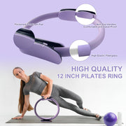 Pilates Ring Set 11 PCS, Magic Circle Yoga Ring, Pilates Ball, Adjustable Ankle Wrist Weights, Resistance Bands, Tape Measure, Pilates Kit Equipment Accessories for Women Home Workouts Yoga