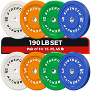 Olympic Rubber Bumper Weight Set - 2 Inch Barbell Plates for Home Gym Strength Training