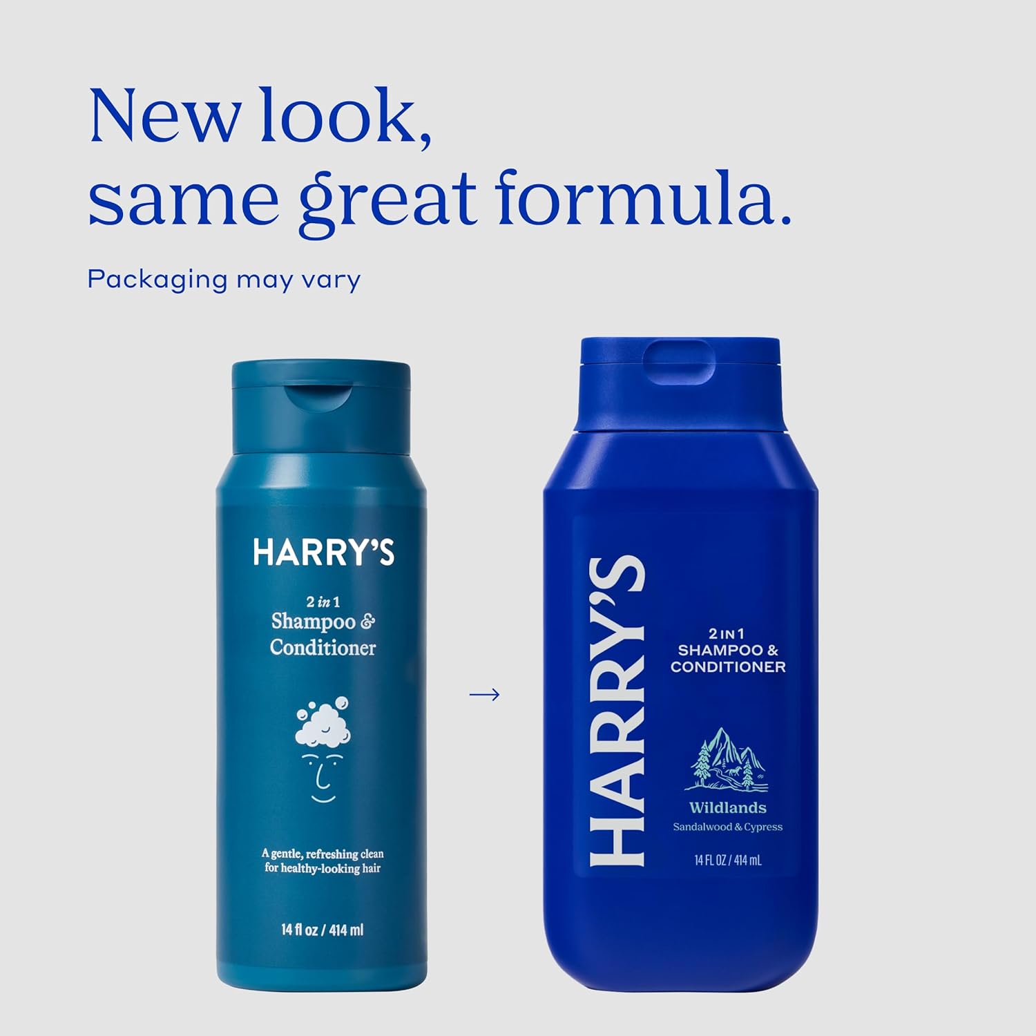 Harry's Men's 2 in 1 Shampoo and Conditioner for All Hair Types - New Wildlands Scent - (3 Pack) 14 fl oz - No Parabens or Sulfates