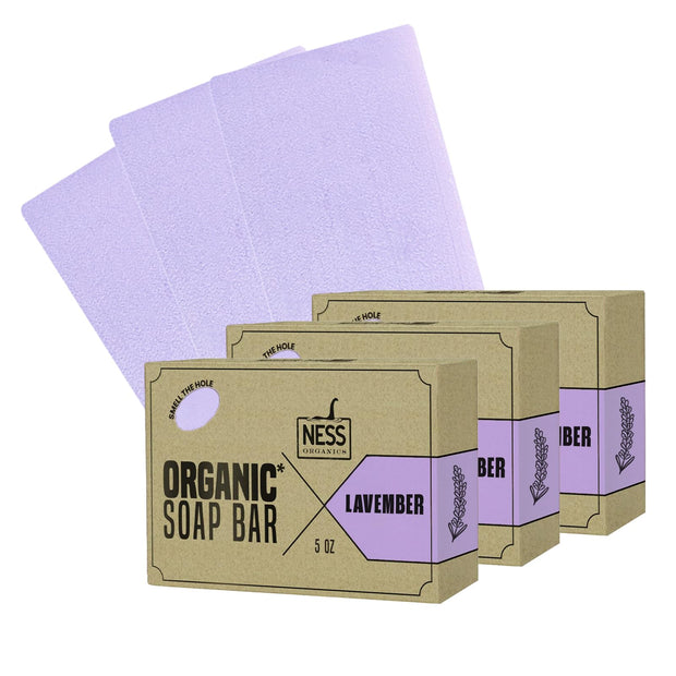 Ness Mens Soap Bar - Smoked OUD Scent - Natural Soap For Men - Mens Bar Soap With Organic Ingredients & Essential Oils - Moisturizing Bar Soap - Handmade In The USA, Cruelty Free, Vegan - 3 Pack