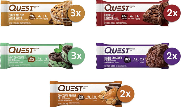 Quest Nutrition Chocolate Lovers Variety Pack, High Protein, Low Carb, Gluten Free, Keto Friendly, 12 Count