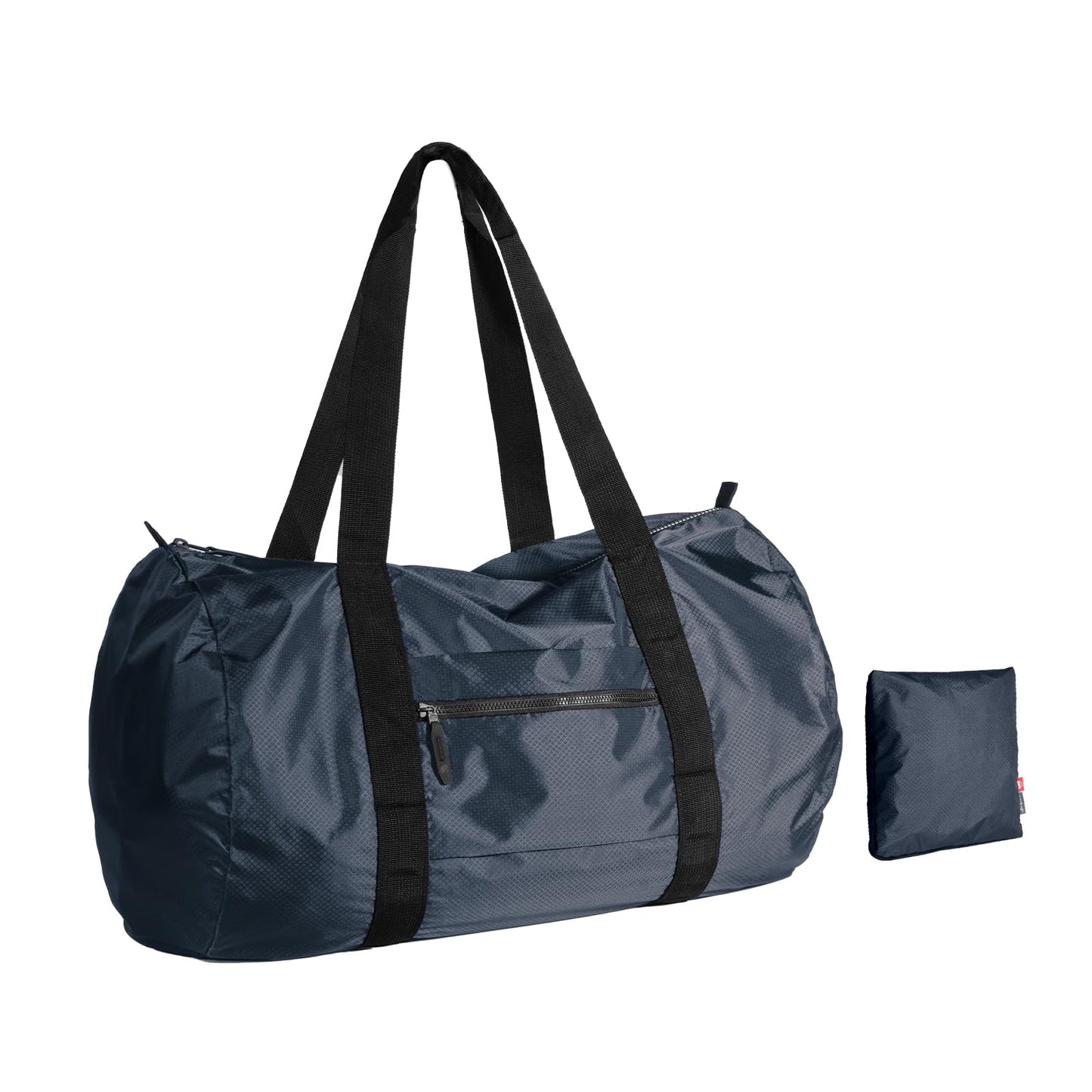 pack all 45L Foldable Duffel Bag, Water-Resistant Sports Gym Bag, Portable Weekender Bag Lightweight for Travel, Fitness and Camping (Navy Blue)