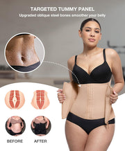 Lover-Beauty Waist Trainer for Women Tummy Control Workout Waist Cincher Corset Shapewear Body Shaper Zipper and Hooks