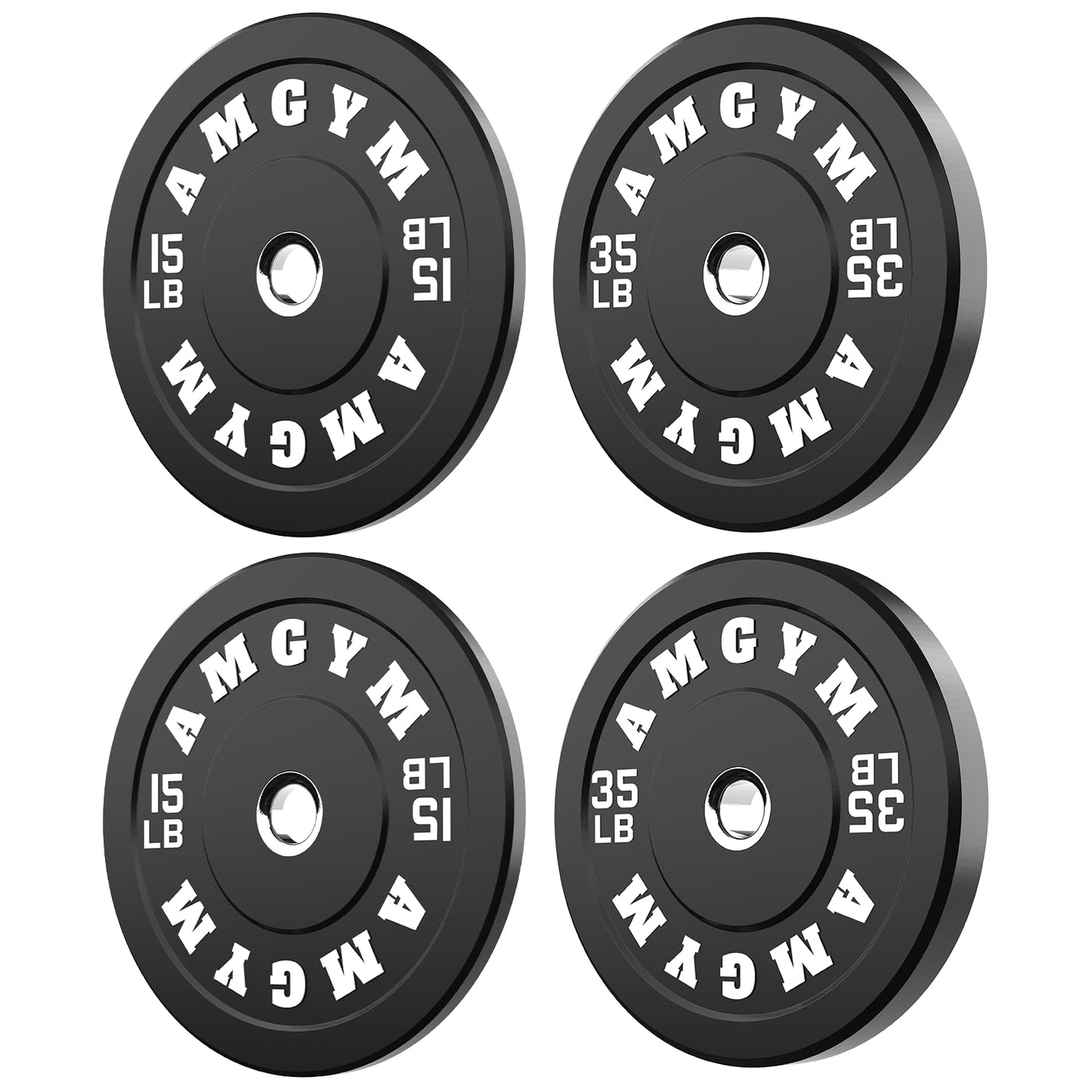 2 Inch Bumper Plates，10-500lbs，Barbell Rubber Olympic Weight Plates Set for Home Gym, Strength Training & Weight Lifting, Multiple Options Colors