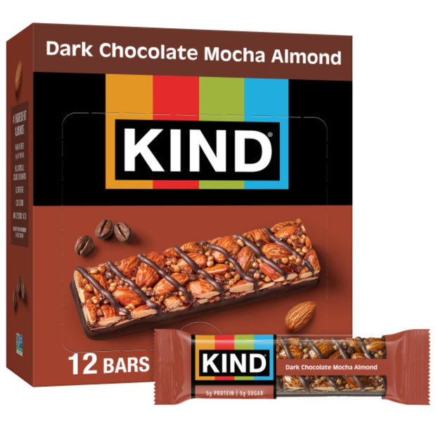 KIND Nut Bars, Dark Chocolate Nuts and Sea Salt, Healthy Snacks, Gluten Free, Low Sugar, 6g Protein, 12 Count