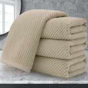 VOOVA & MOVAS Bathroom Hand Towels Set of 4, Large 18"x28" - 100% Cotton | Quick Dry | Light Weight | Thick | Soft | Absorption, Luxury Hand Towels for Showering, Hot Pink Bathroom Decor