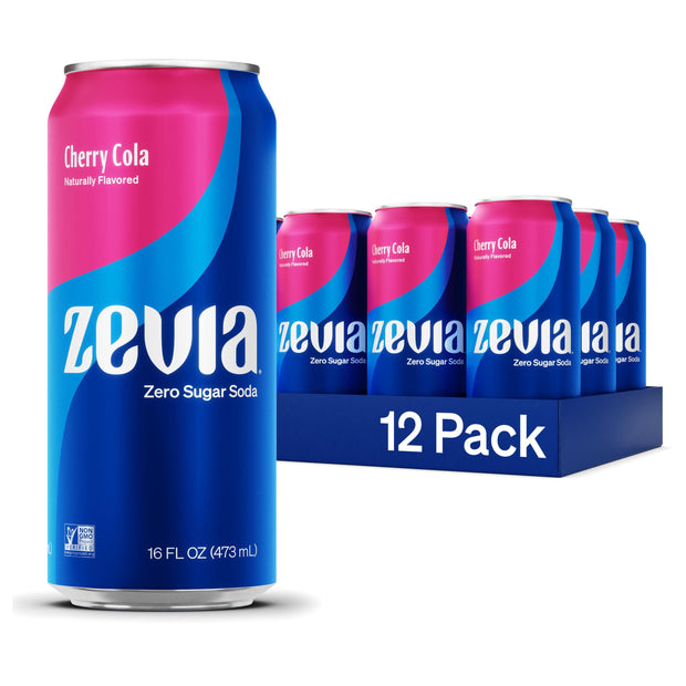 Zevia Zero Sugar Soda, Salted Caramel, 12 oz Cans (6-Pack) – Caffeine Free, Naturally Sweetened, No Calorie Soda - Non-GMO Project Verified, Gluten-Free, Vegan