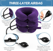 Neck Stretcher, Cervical Traction Device, Neck Traction Device, Neck Pain Relief, Adjustable Inflatable Neck Brace & Neck Stretcher Cervical Traction, Neck Decompression Home Use (Purple)
