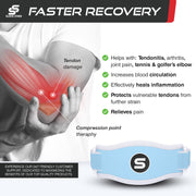 Sleeve Stars Tennis Elbow Brace for Women - Adjustable Tennis Elbow Strap, Golfers Elbow Brace for Men, Counterforce Brace for Tennis Elbow for Tendonitis Relief, Fits 9"-23" (Single/Black)