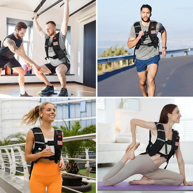 Weighted Vest for Woman and Men, 8lbs/12lbs/16lbs/20lbs/30lbs/40lbs Odorless Adjustable Straps Size Walking Vest,Running Vest with Underarm Buckle, Breathable Mesh Shoulder Pain Relief, Strength Training HIIT