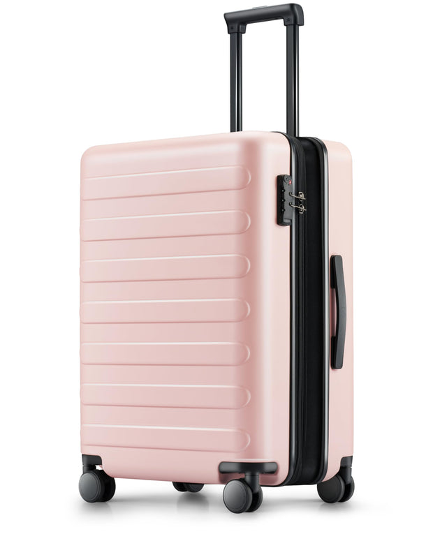 NINETYGO Carry On Luggage 22x14x9 Airline Approved, 20 Inch Luggage with Smooth Spinner Wheels, Lightweight, Hard Shell PC Suitcase Carry-On, Travel Luggage, TSA Approved (Pink, Rhine Basic)