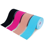 OBTANIM 4 Rolls Waterproof Breathable Kinesiology Tape, Athletic Elastic Kneepad Muscle Pain Relief Knee Taping for Gym Fitness Running Tennis Swimming Football (Black, Skin, Pink, Light Blue)
