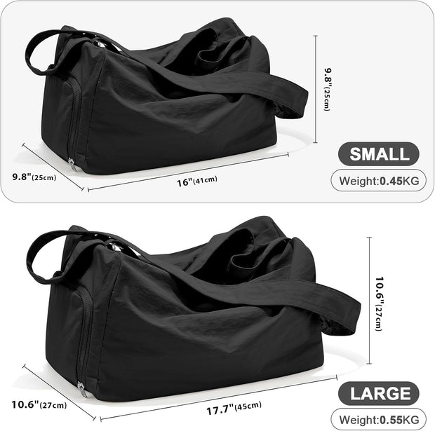 Small Gym Bag with Shoe Compartment, Workout Sport Duffle Bag for Women Travel, Waterproof Shoulder Overnight Bags Lightweight Carry on Tote Bags for Swim, Yoga, Dance