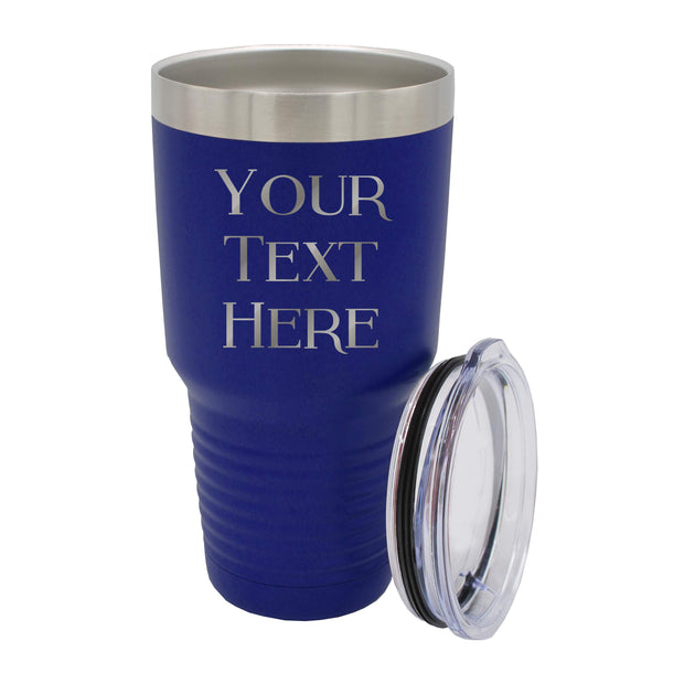 My Personal Memories Customized Personalized Stainless Steel Travel Tumbler with Lid - Engraved Double-Wall Vacuum Insulated for Him, Her Your Custom Text (20 oz, Black)