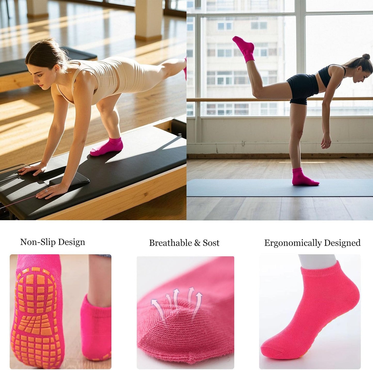 Basan Pilates Ring Kit – Pilates 14" Magic Circle, 9" Mini Exercise Ball for Inner Thighs, Arms & Core Toning – Home Pilates Fitness Ring Workout Set for Women Beginner Starter kit