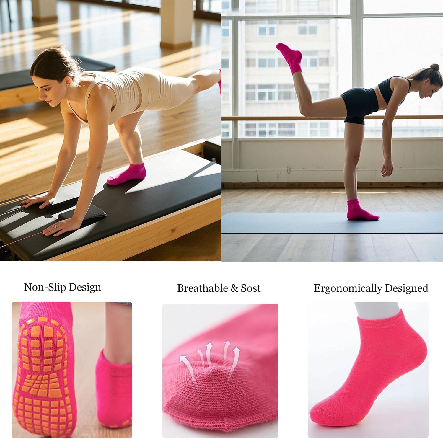 Basan Pilates Ring Kit – Pilates 14" Magic Circle, 9" Mini Exercise Ball for Inner Thighs, Arms & Core Toning – Home Pilates Fitness Ring Workout Set for Women Beginner Starter kit