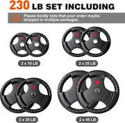 XDDIAS Rubber Weight Plates for Barbell, 2-Inch Olympic Grip Plate for Strength Training, Weightlifting and Bodybuilding in Home & Gym, Solid Cast Iron Weight Plates Pair and Sets