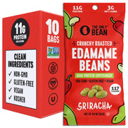 The Only Bean Crunchy Dry Roasted Edamame Snacks (Sea Salt), Healthy High Protein(11g) Keto Food, Low Carb Gluten Free Office Vegan Food 100 Calorie Snack Pack, 0.9oz 10 Pack