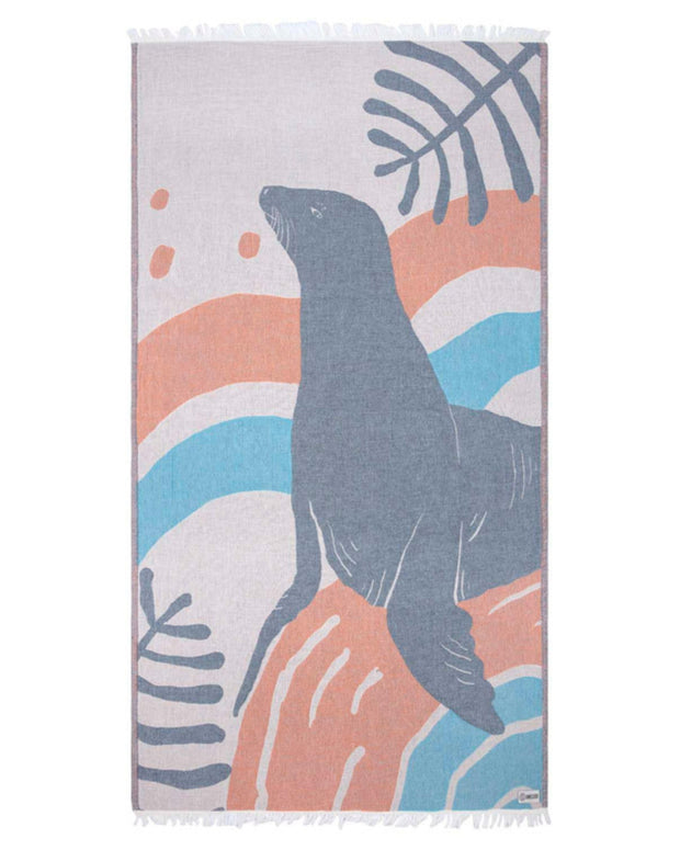 Sand Cloud Turkish Beach Towel - Sand Free - 100% Organic Turkish Cotton Yarn - Quick Dry Towel for Beach, Picnic, Blanket or Bath Towel - As Seen on Shark Tank - Marine Life (Whale Shark)