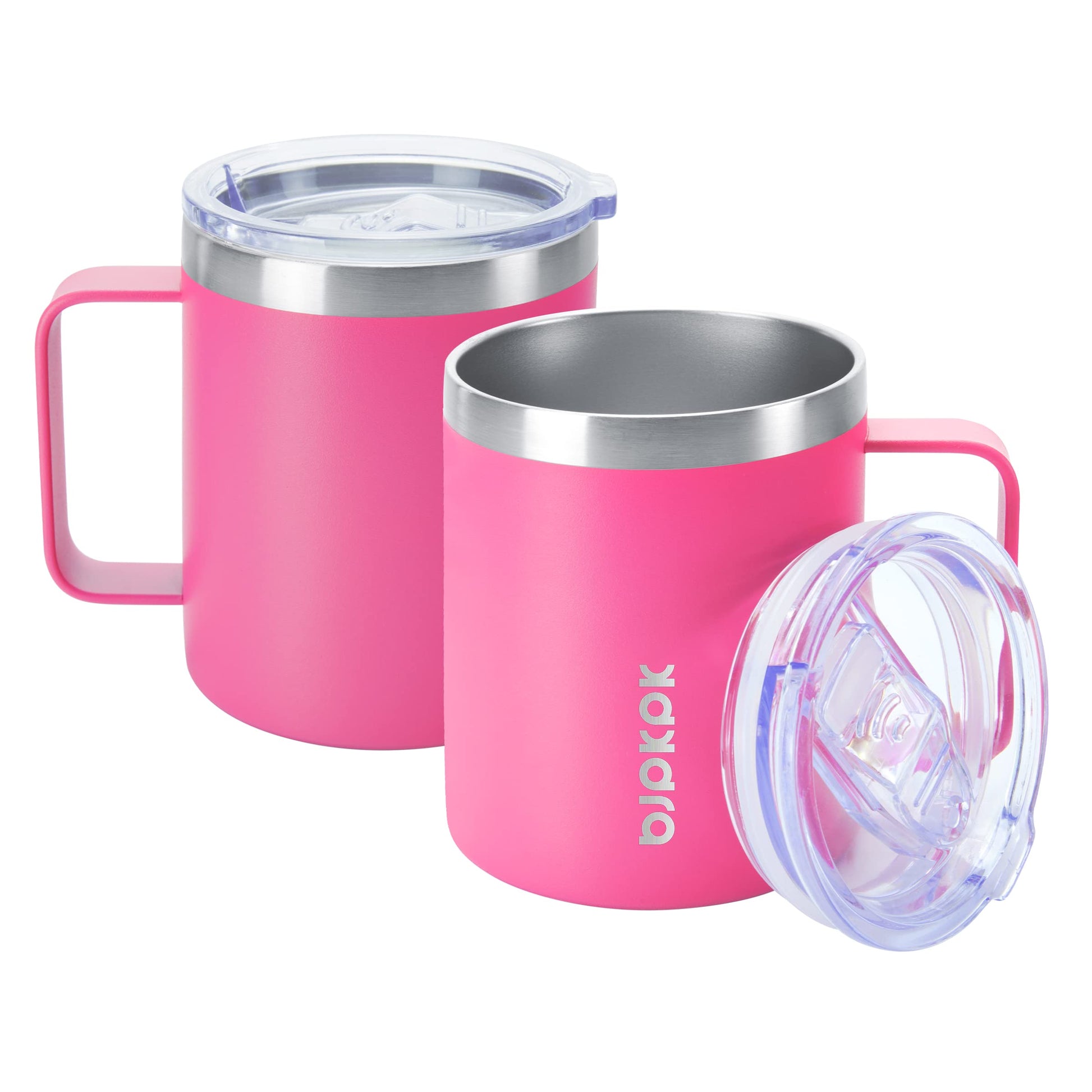 BJPKPK 2 pcs Insulated Coffee Mug, 12 oz Stainless Steel Insulated Coffee Tumbler with Lid for Hot Drinks & Cold Drinks- Turquoise