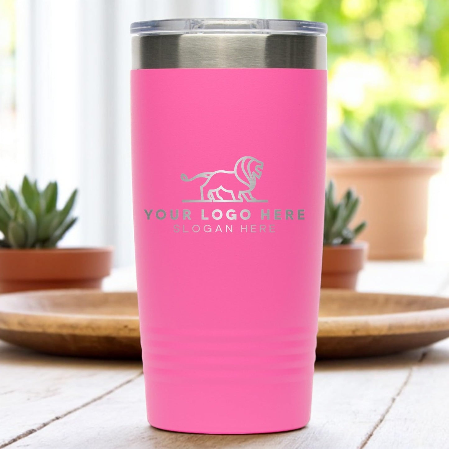 20oz Stainless Steel Tumbler - Upload Your Logo, Custom Engraved, Double Wall Vacuum Insulated Travel Mug, Ideal for Corporate Gifts, Events, and Sports Teams
