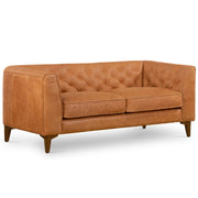 POLY & BARK Essex Sofa in Full-Grain Pure-Aniline Italian Tanned Leather in Cognac Tan