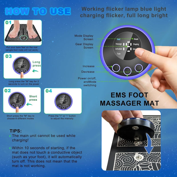 UQQU EMS Foot Massager-Health Expert Electronic Stimulator