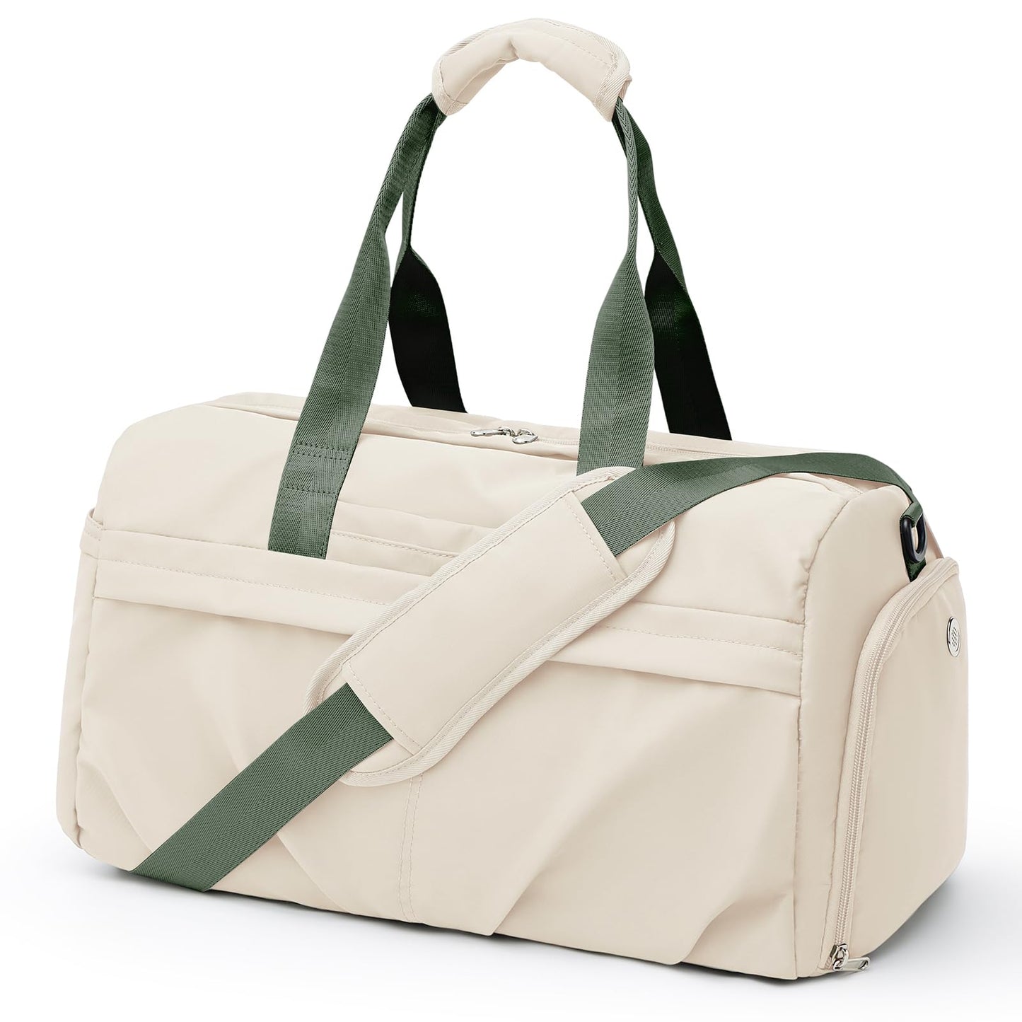 Gym Bag for Women Men with Shoe Compartment, Sport Duffel Bag, Waterproof Travel Weekender Overnight Carry on Bag for Yoga with Trolley Sleeve, Green