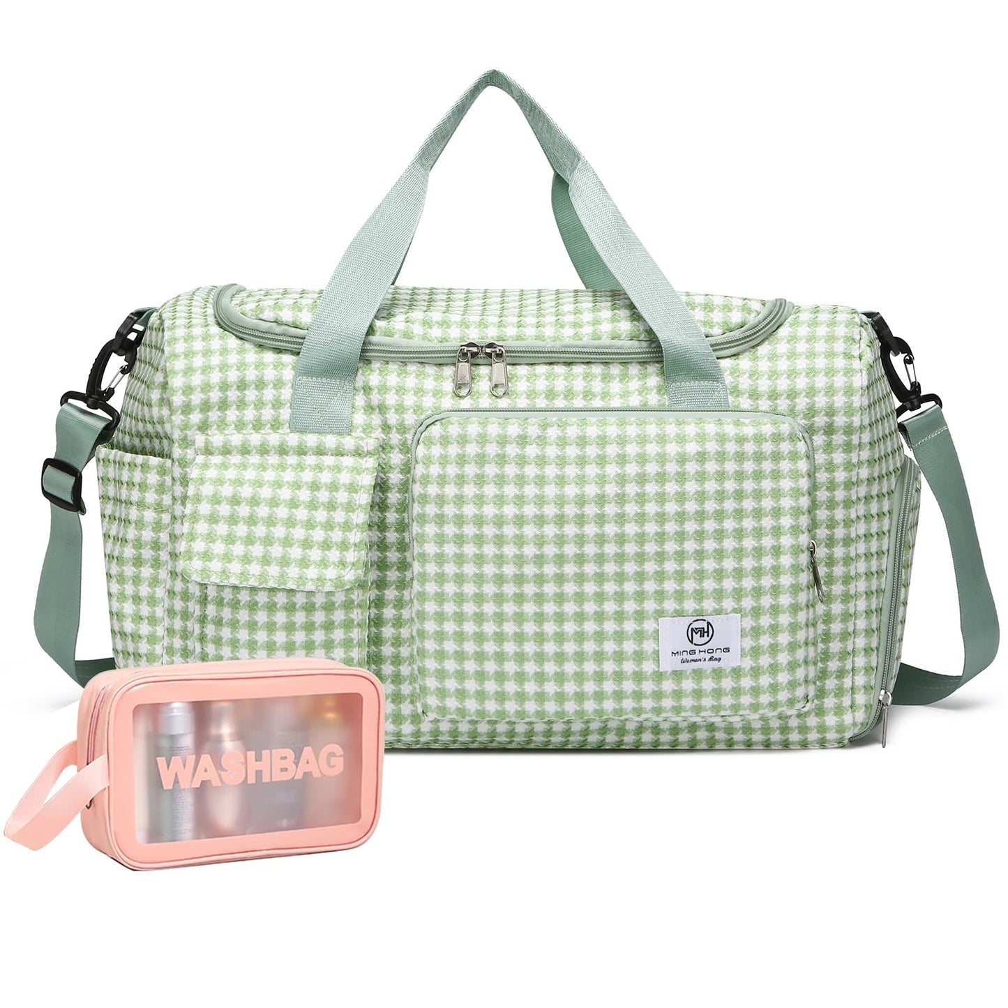 Small Gym Bag for Women, Travel Duffle Bag Carry On Weekender Bag with Shoe Compartment