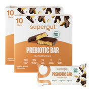 Supergut GLP-1 Boosting Prebiotic Bars, Peanut Butter Chocolate - Gut Healthy Protein Snacks & Breakfast Bars - Keto-Friendly Meal Replacement Energy Bars for Gut Health (12 Count)