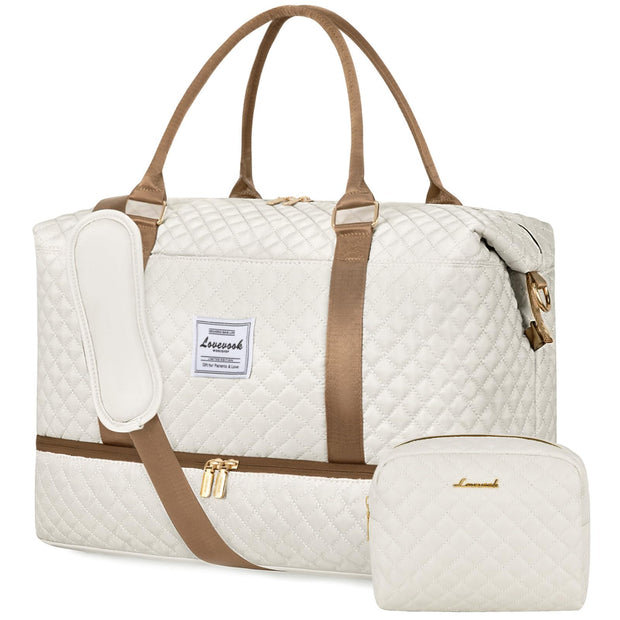 LOVEVOOK Travel Duffle Bag,Weekender Bags for Women with Shoe Compartment，Carry on Overnight Bag with Toiletry Bag,Gym Duffel Bag with Wet Pocket, Hospital Bags for Labor and Delivery