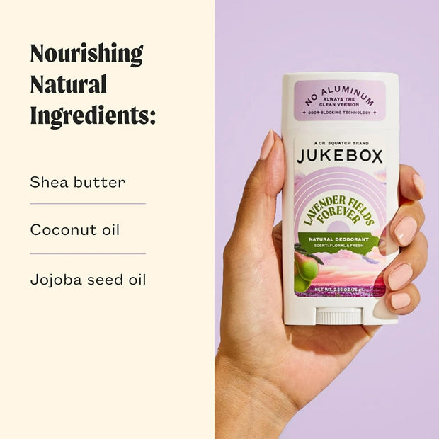 Jukebox Natural Deodorant and Soap Pack for Women– Lavender Fields Forever Scent– Lavender, Pear, Driftwood- 5 Pack