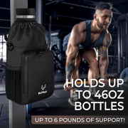WulfPack Magnetic Gym Bag, Magnetic Bottle Bag, Water Bottle Carrier Holder with Large Phone Pockets, Large Pockets, Gym Bag, Work, and Sports