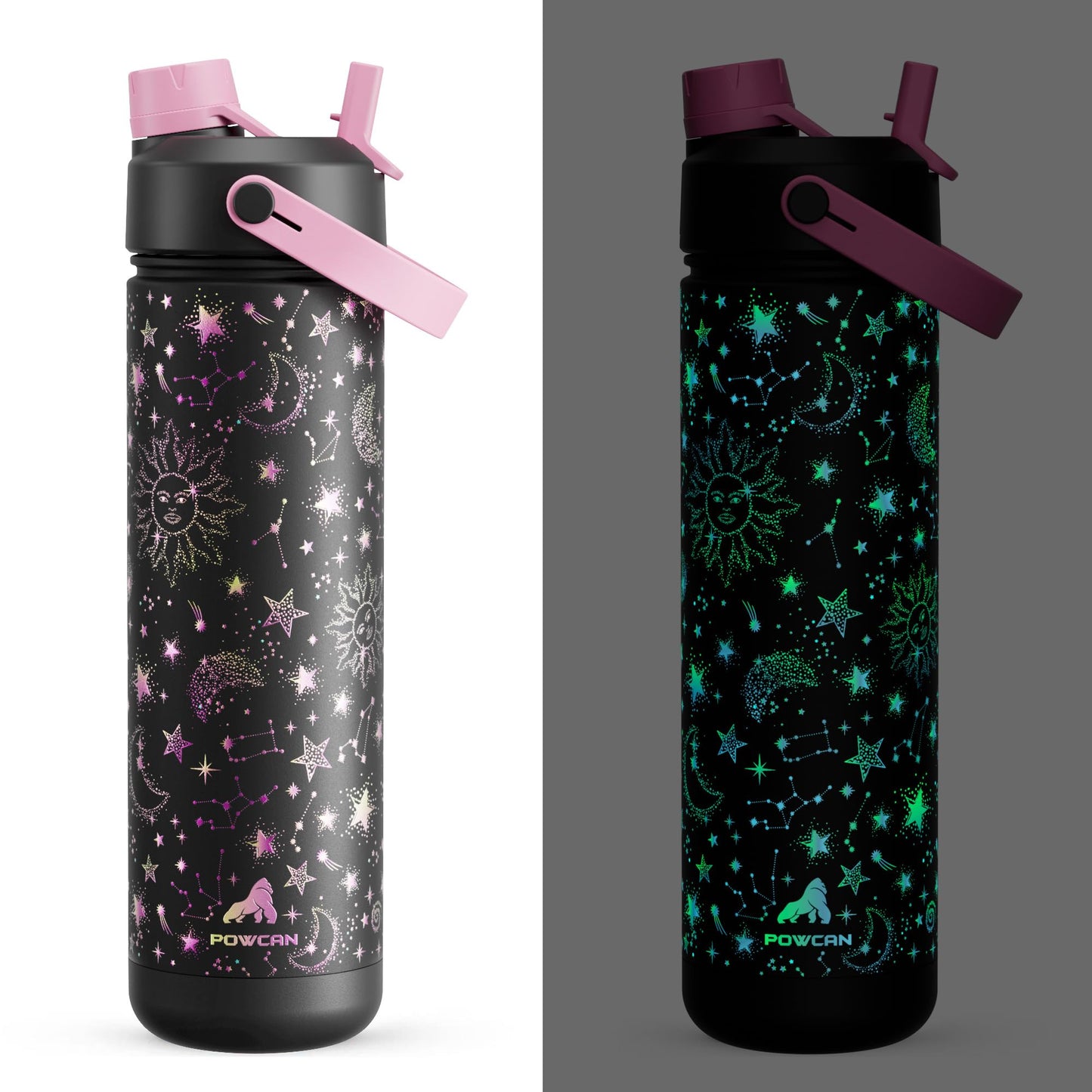 26 oz Insulated Water Bottle with 2-in-1 Straw and Spout Lid, Keep Cold 24H, Leak-Proof, Fits in Car Cup Holder, Stainless Steel Water Bottle for Sports, Travel, and School (Cotton Candy)
