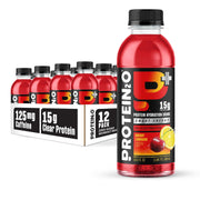 Protein2o 15g Whey Protein Isolate Hydration Drink Plus Energy & Focus, 350mg of Electrolytes, 125mg of Caffeine, Sugar Free, Cherry Lemonade, 16.9 oz Bottle (Pack of 12)